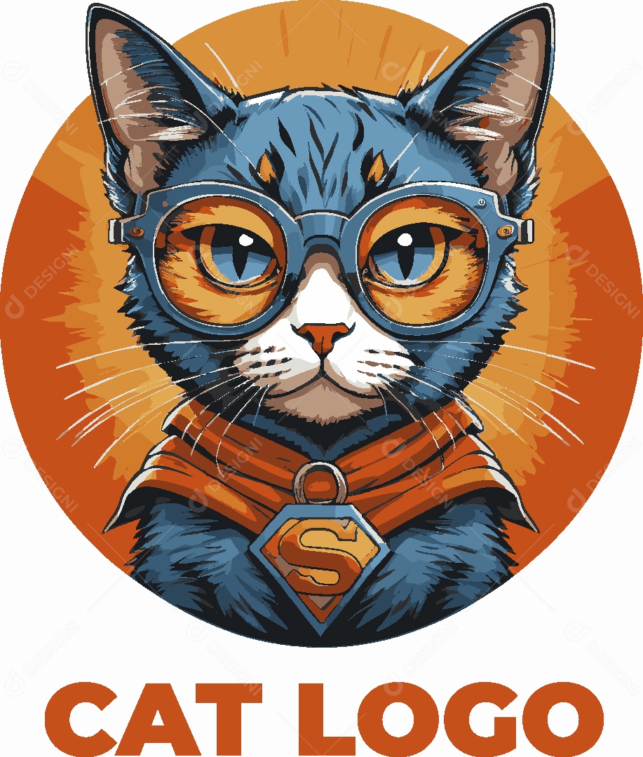 Gato Bonito dos Desenhos Animados Ilustração Vetor EPS