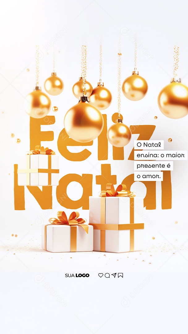 Story Feliz Natal O Natal Ensina o Maior Presente é o Amor Social Media PSD Editável