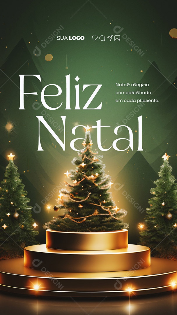 Story Feliz Natal Alegria Compartilhada em Cada Presente Social Media PSD Editável