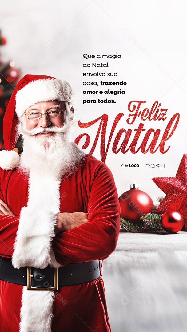 Story Social Media Feliz Natal Que a Magia do Natal Envolva sua Casa PSD Editável