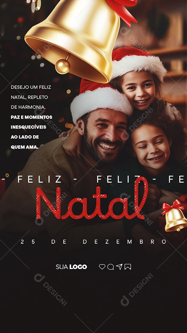 Story Desejo um Feliz Natal Repleto de Harmonia Paz e Momentos Inesquecíveis Social Media PSD Editável