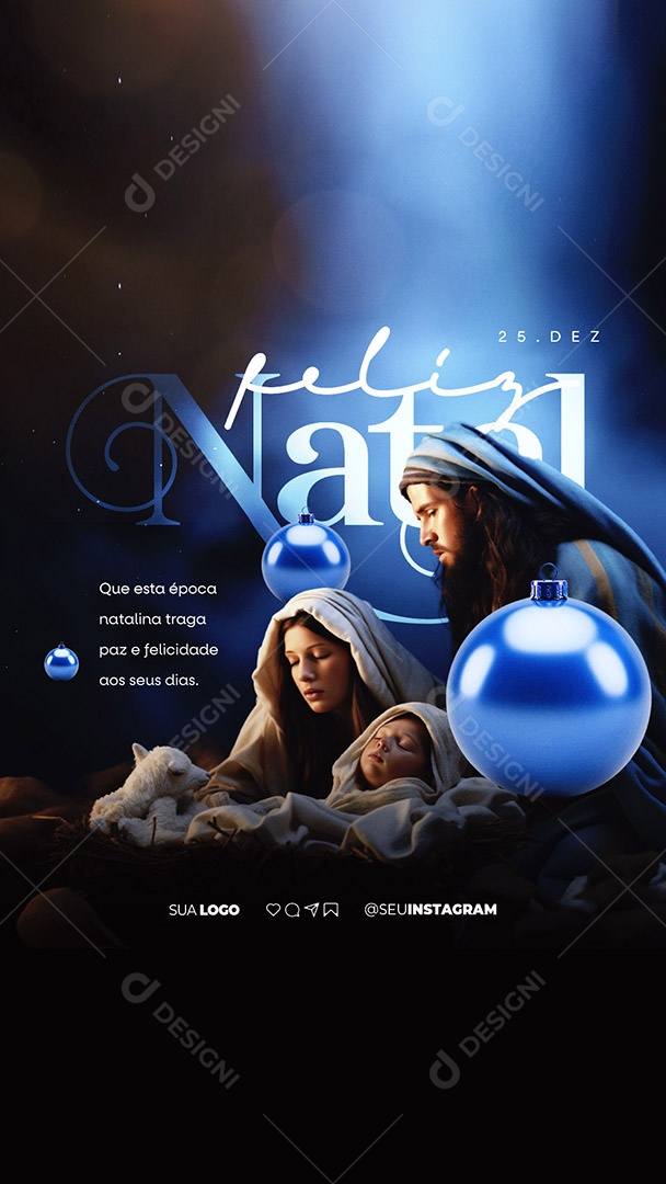 Story Social Media Feliz Natal Que Está Época Natalina Traga Paz e Felicidade aos Seus Dias PSD Editável