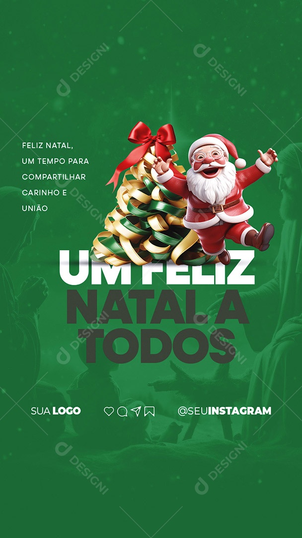 Story Feliz Natal Um Tempo para Compartilhar Carinho e União Social Media PSD Editável