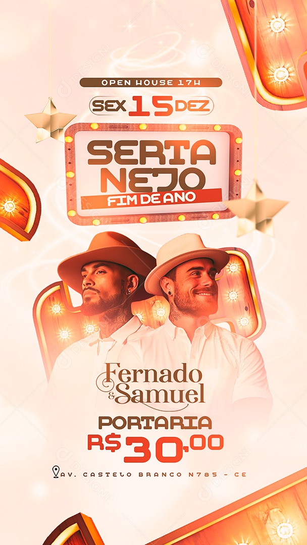 Story Flyer Sertanejo Fim De Ano Fernado & Samuel Social Media PSD Editável