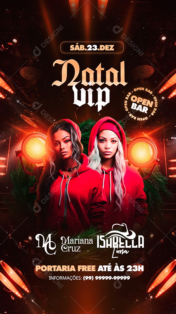 Story Flyer Natal Vip Mariana Cruz Isabella Lima Social Media PSD Editável
