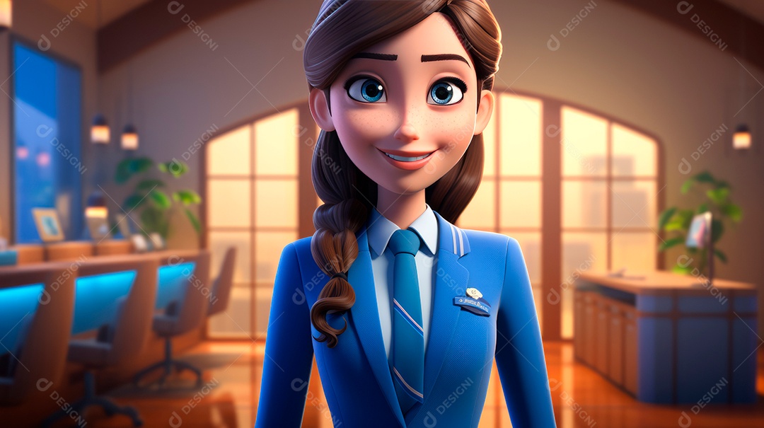 Dia Internacional do Comissário de Bordo, 31 de maio, estilo desenho animado 3D Generative AI.