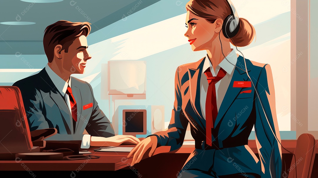 Dia Internacional do Comissário de Bordo, 31 de maio, estilo desenho animado 3D Generative AI.