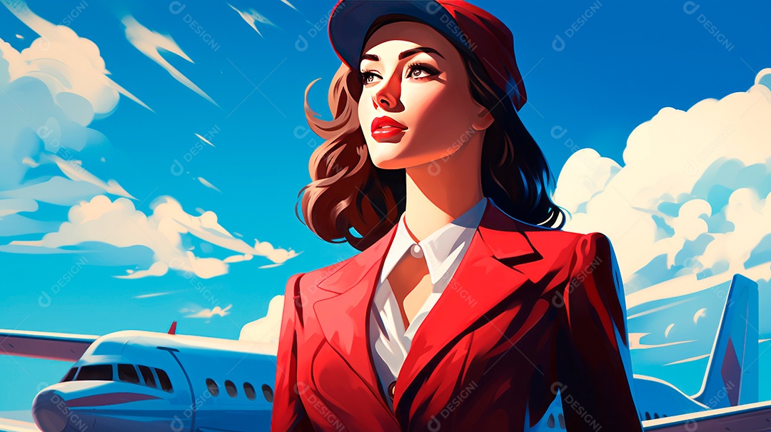 Dia Internacional do Comissário de Bordo, 31 de maio, estilo desenho animado 3D Generative AI.