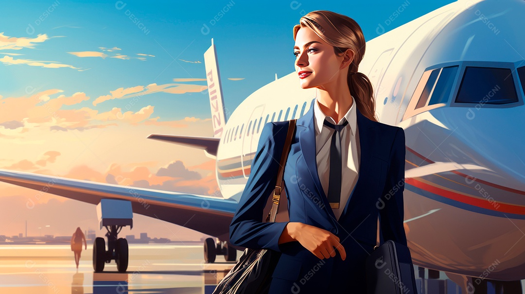 Dia Internacional do Comissário de Bordo, 31 de maio, estilo desenho animado 3D Generative AI.