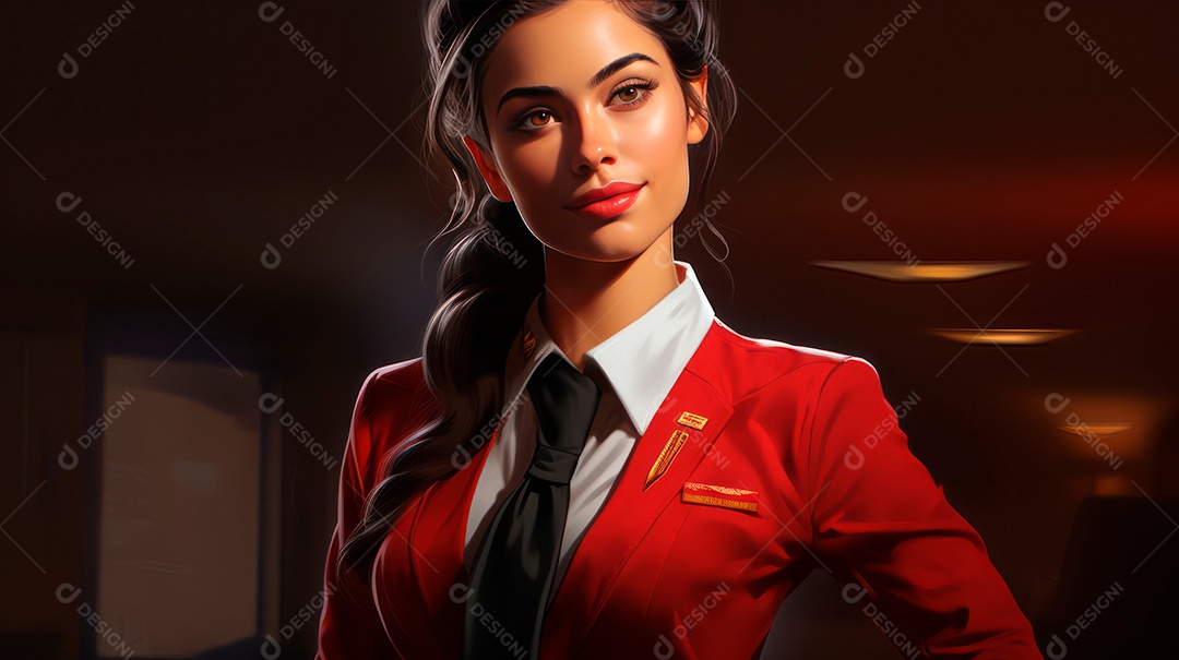 Dia Internacional do Comissário de Bordo, 31 de maio, estilo desenho animado 3D Generative AI.