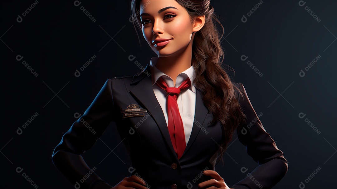 Dia Internacional do Comissário de Bordo, 31 de maio, estilo desenho animado 3D Generative AI.