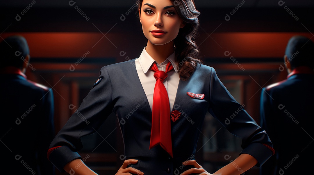 Dia Internacional do Comissário de Bordo, 31 de maio, estilo desenho animado 3D Generative AI.