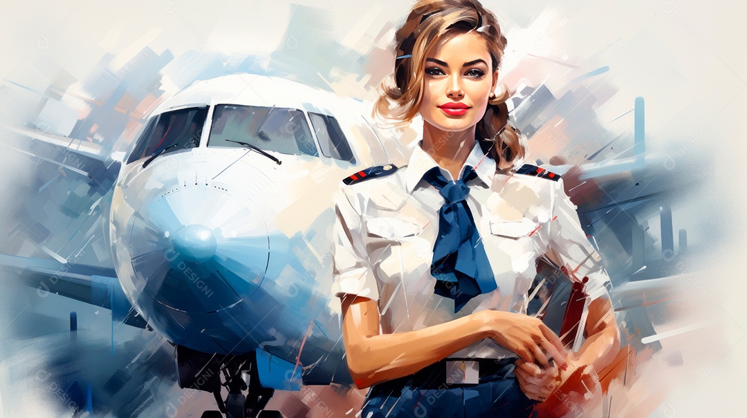 Dia Internacional do Comissário de Bordo, 31 de maio, estilo desenho animado 3D Generative AI.