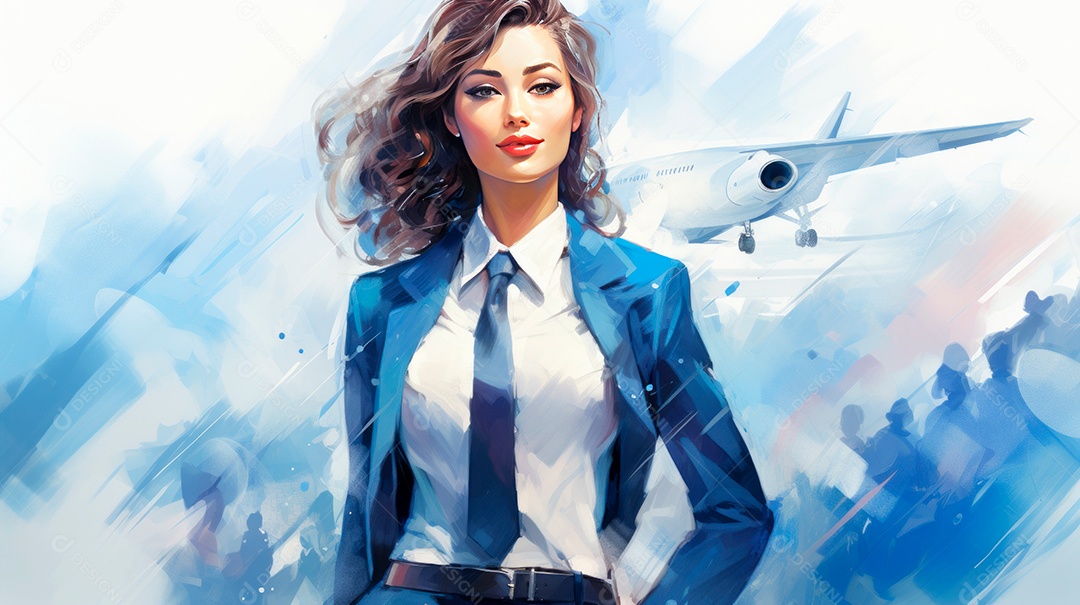 Dia Internacional do Comissário de Bordo, 31 de maio, estilo desenho animado 3D Generative AI.