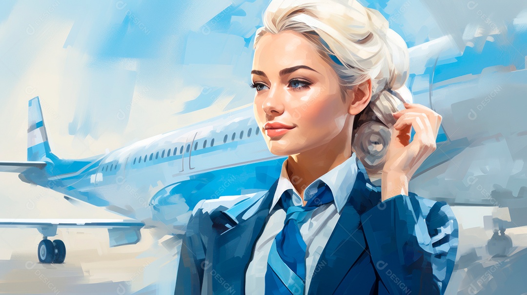 Dia Internacional do Comissário de Bordo, 31 de maio, estilo desenho animado 3D Generative AI.