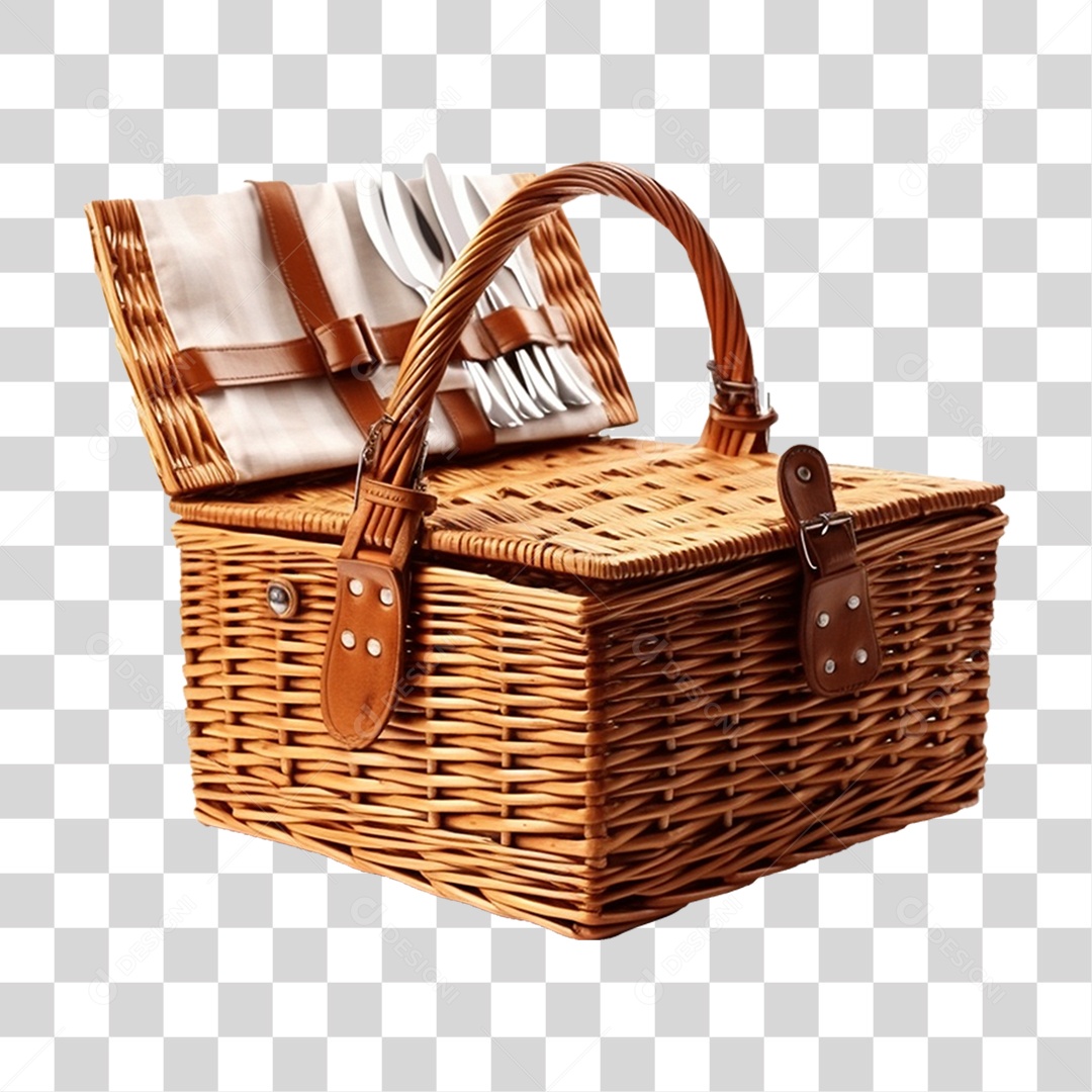 Cesta de Piquenique PNG Transparente