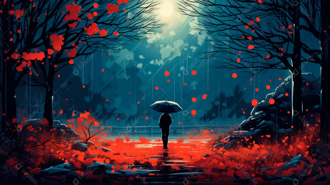 Estação chuvosa Generative AI estilo desenho animado 3D Generative AI.