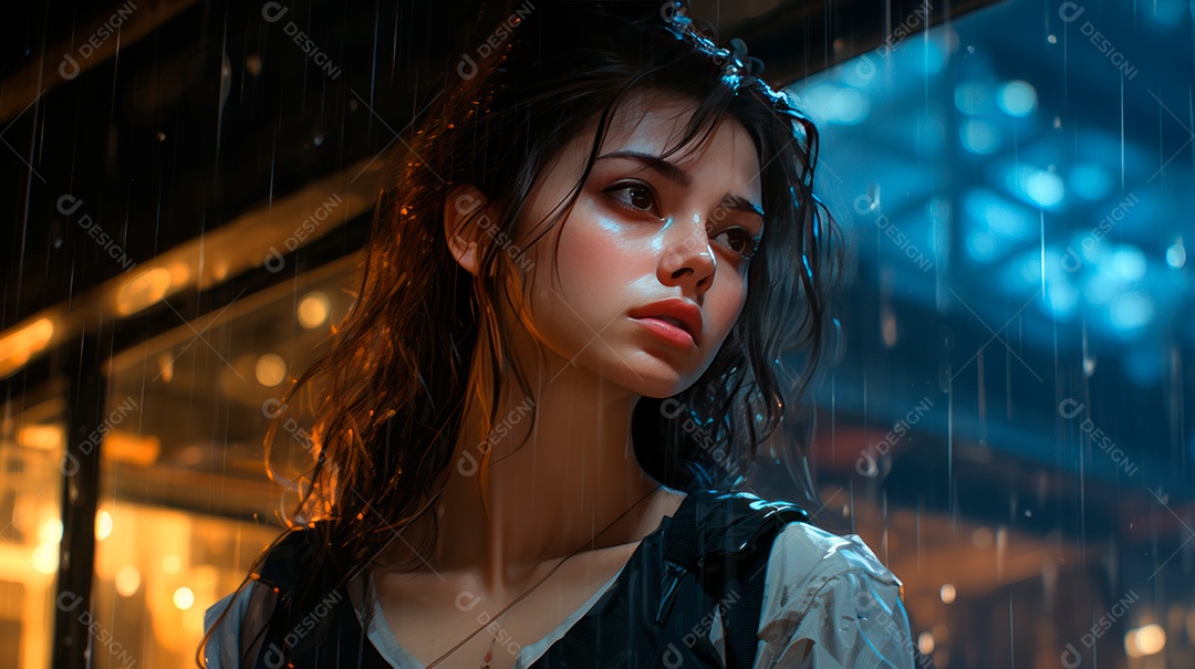 Estação chuvosa Generative AI estilo desenho animado 3D Generative AI.