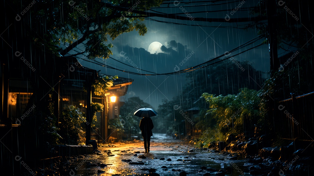 Estação chuvosa Generative AI estilo desenho animado 3D Generative AI.