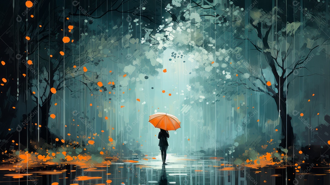 Estação chuvosa Generative AI estilo desenho animado 3D Generative AI.