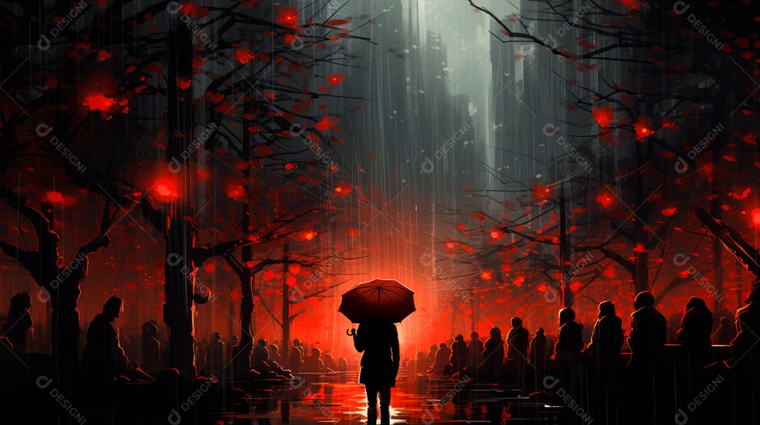 Estação chuvosa Generative AI estilo desenho animado 3D Generative AI.