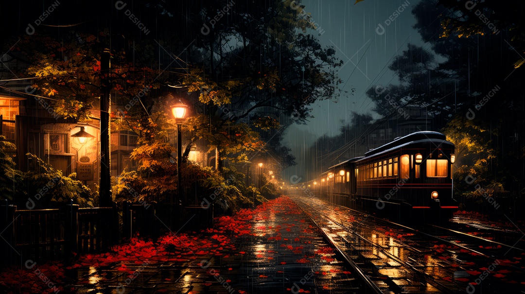 Estação chuvosa Generative AI estilo desenho animado 3D Generative AI.