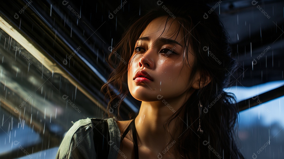 Estação chuvosa Generative AI estilo desenho animado 3D Generative AI.