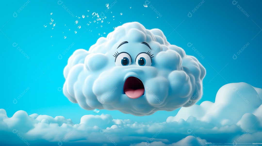 Estação chuvosa Generative AI estilo desenho animado 3D Generative AI.