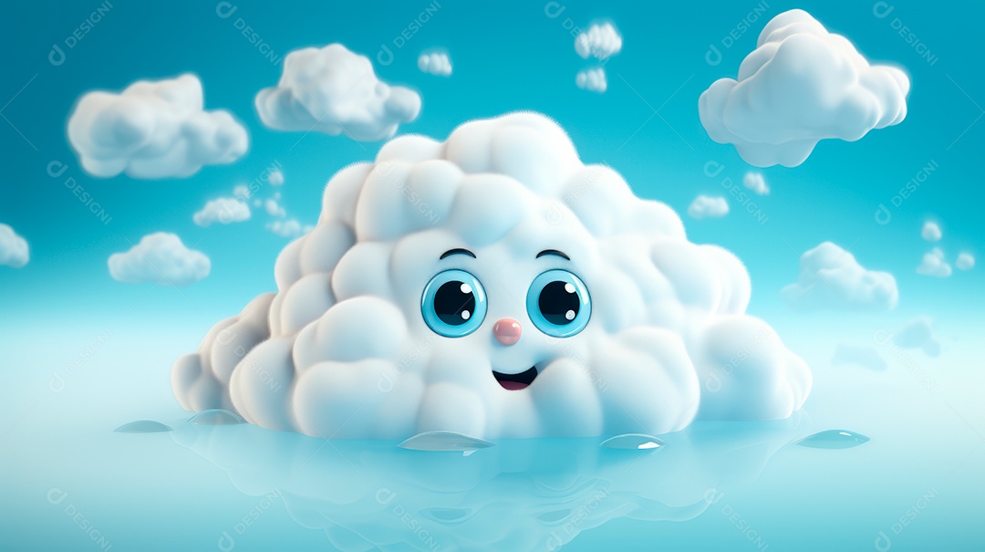 Estação chuvosa Generative AI estilo desenho animado 3D Generative AI.