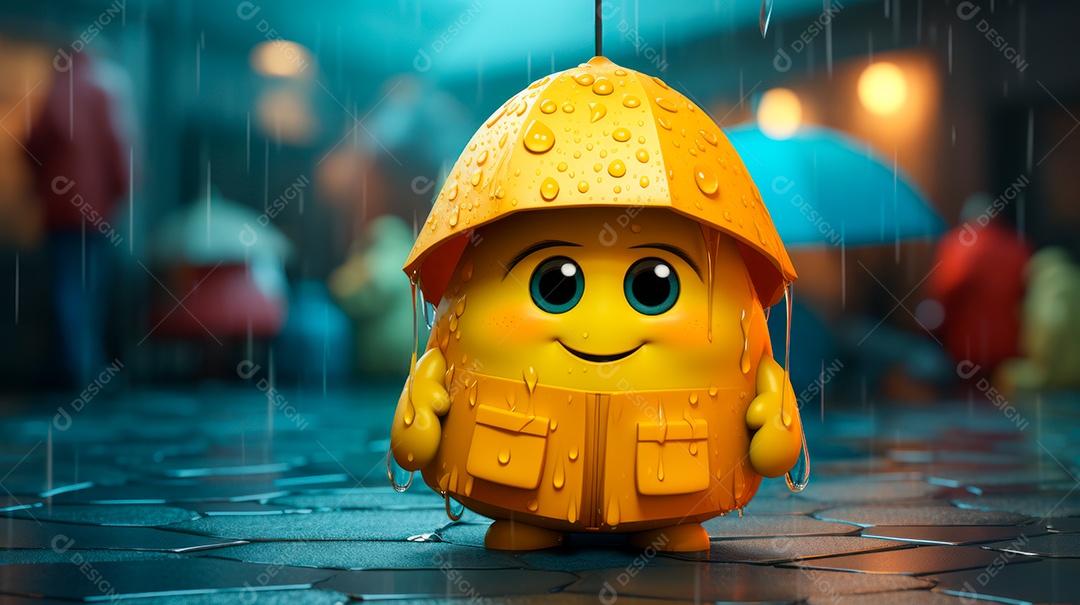 Estação chuvosa Generative AI estilo desenho animado 3D Generative AI.