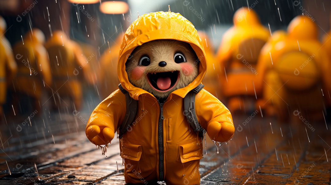 Estação chuvosa Generative AI estilo desenho animado 3D Generative AI.