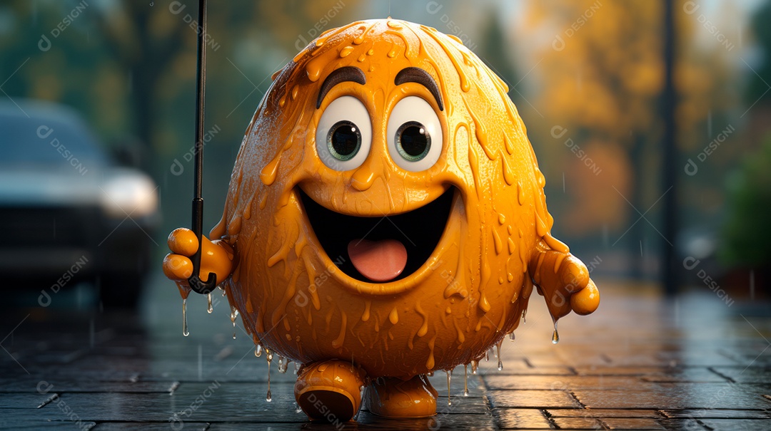 Estação chuvosa Generative AI estilo desenho animado 3D Generative AI.