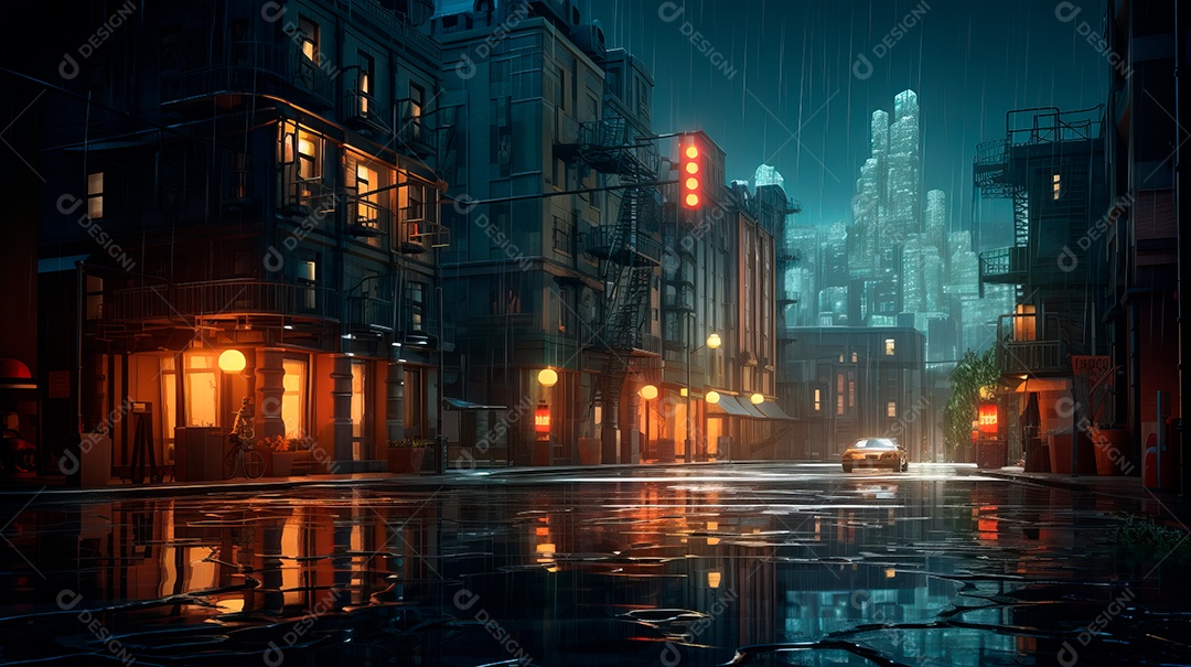 Retrato de ambiente chuvoso.