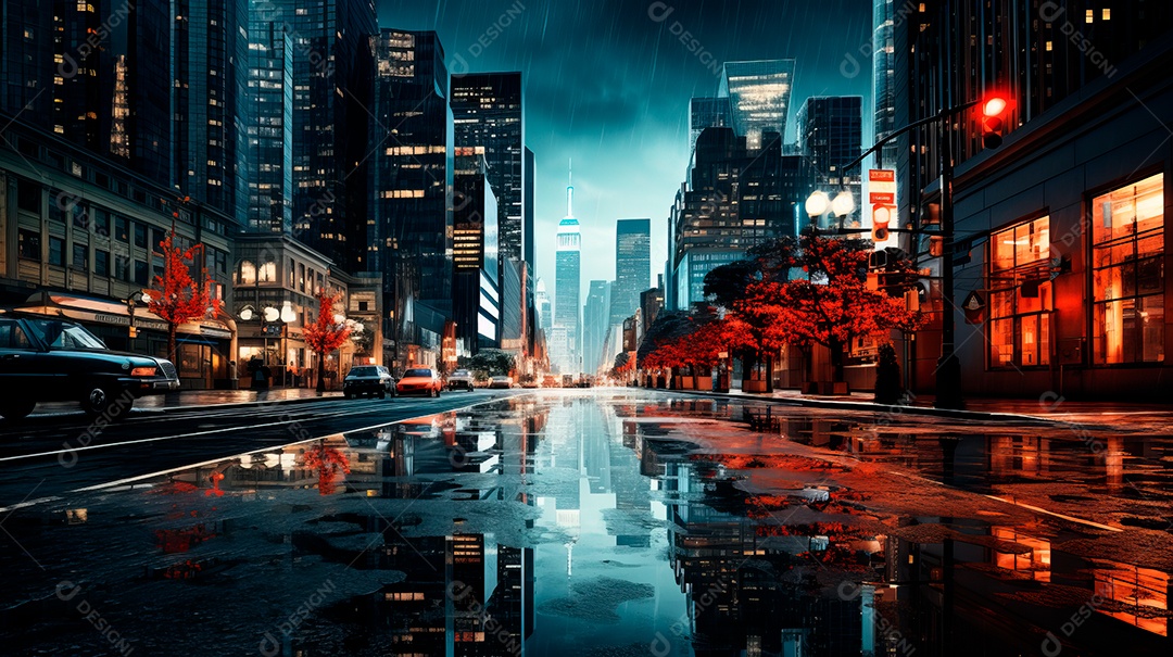 Retrato de ambiente chuvoso.