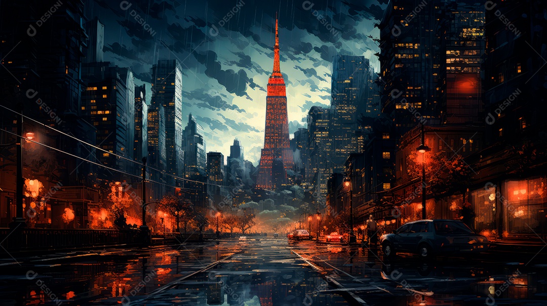 Retrato de ambiente chuvoso.