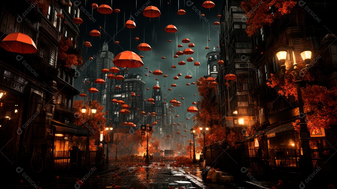 Retrato de ambiente chuvoso.