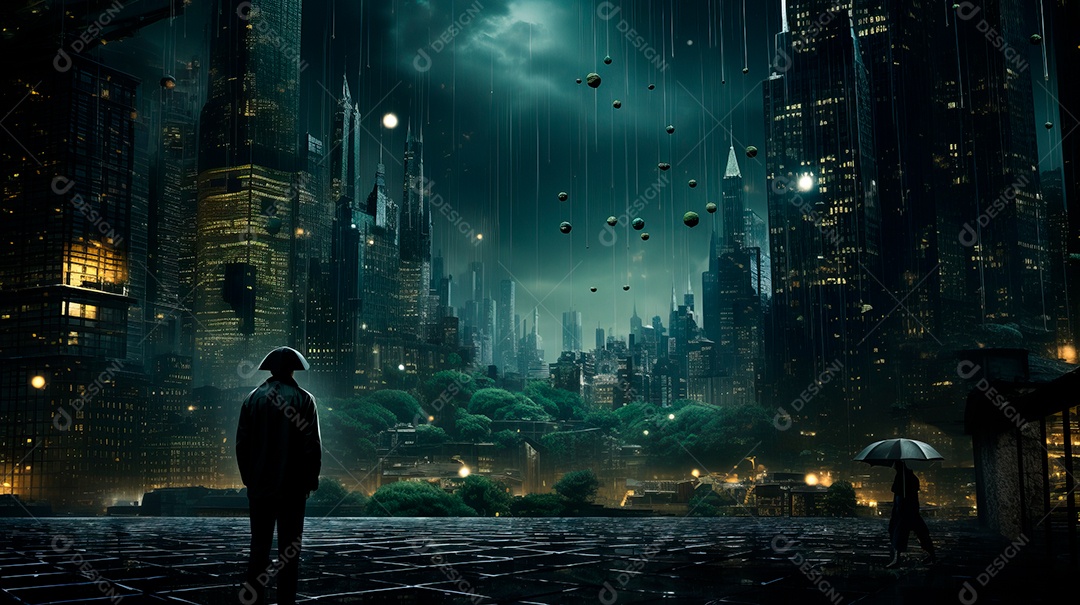 Retrato de ambiente chuvoso.