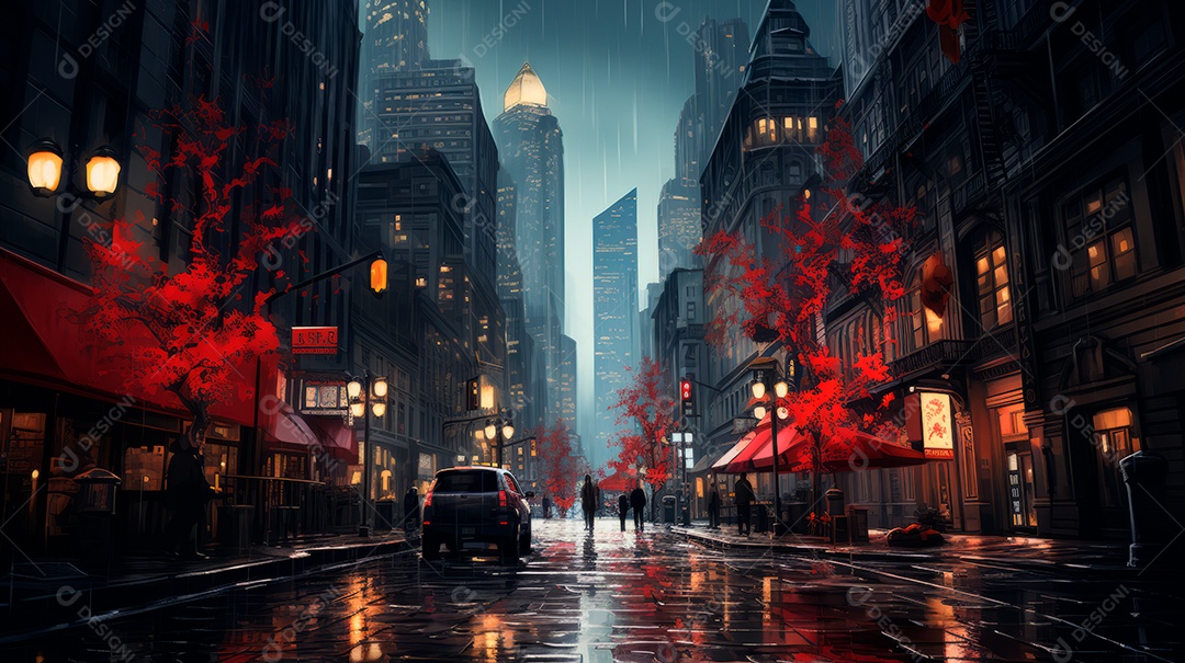 Retrato de ambiente chuvoso.