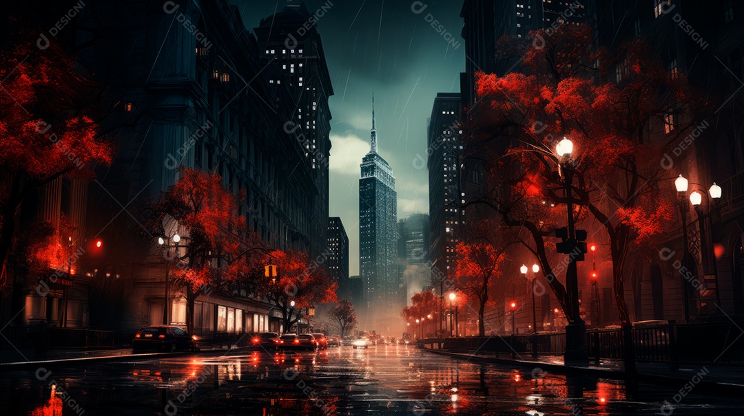 Retrato de ambiente chuvoso.