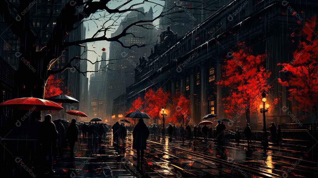 Retrato de ambiente chuvoso.