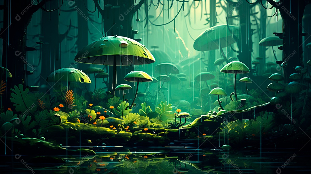 Retrato de ambiente chuvoso.