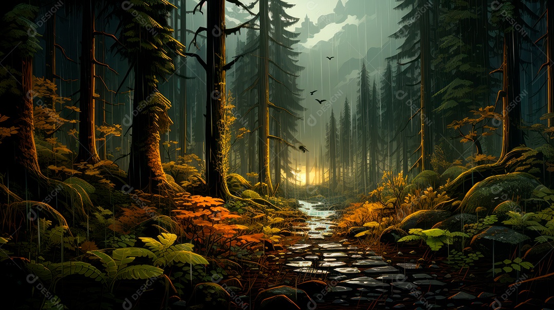 Retrato de ambiente chuvoso.