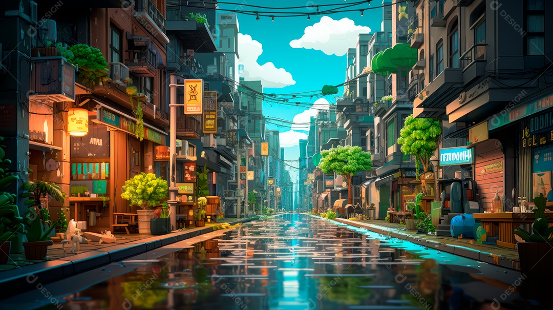 Retrato de ambiente chuvoso.