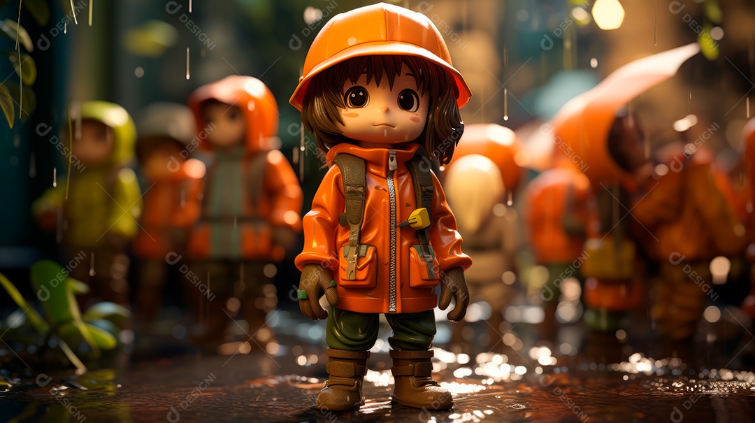 Retrato de ambiente chuvoso.