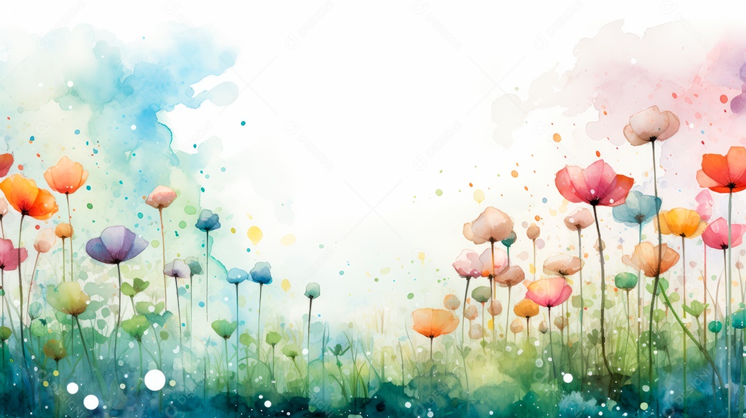 IA generativa da estação chuvosa em aquarela.