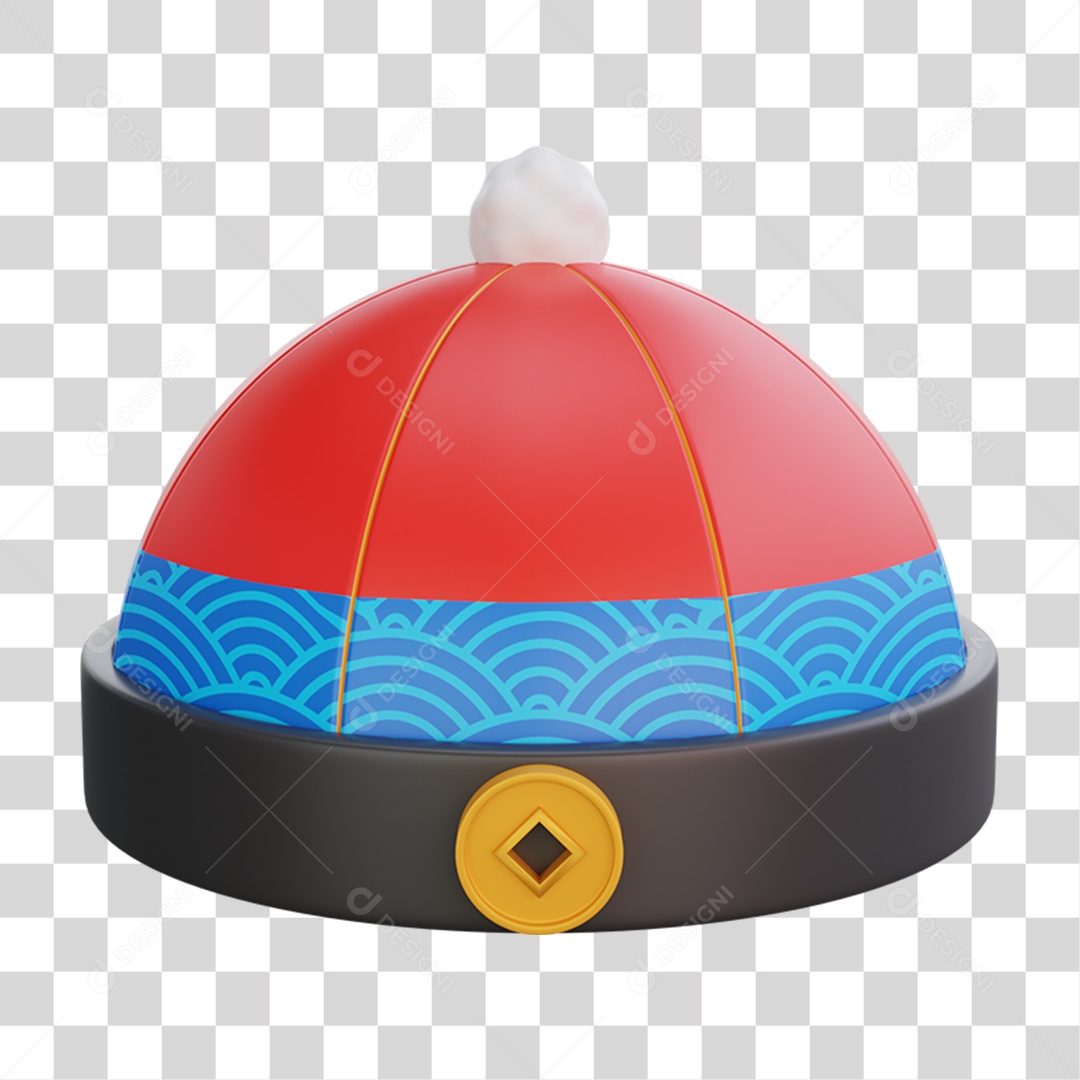 Elemento 3D Chapéu da Cultura Chinesa PNG Transparente