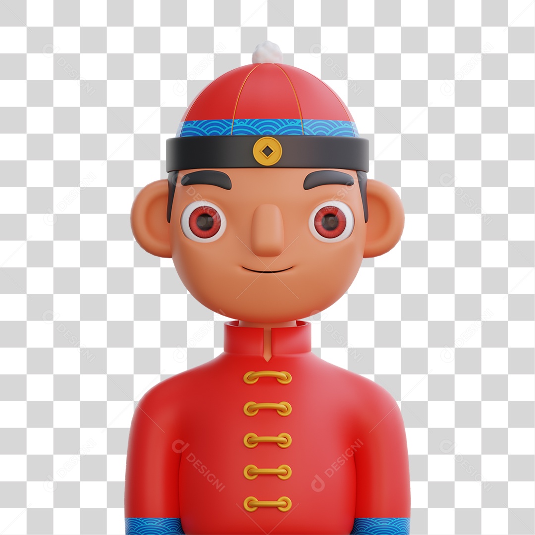 Personagem 3D da Cultura Chinesa PNG Transparente