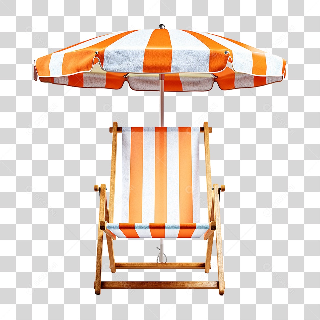 Cadeira de Praia com Pano PNG Transparente