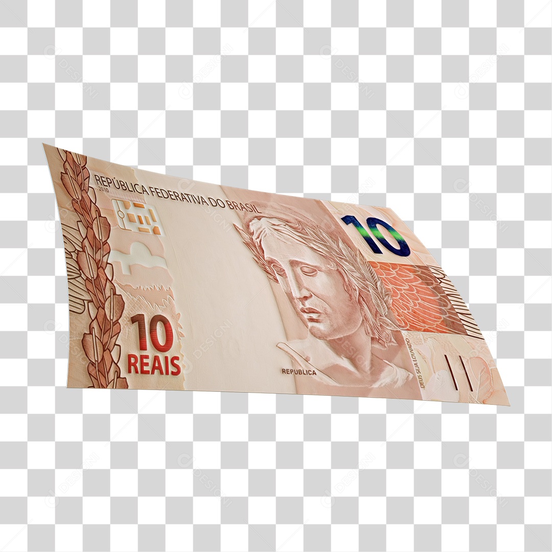Nota de 10 Reais PNG Transparente