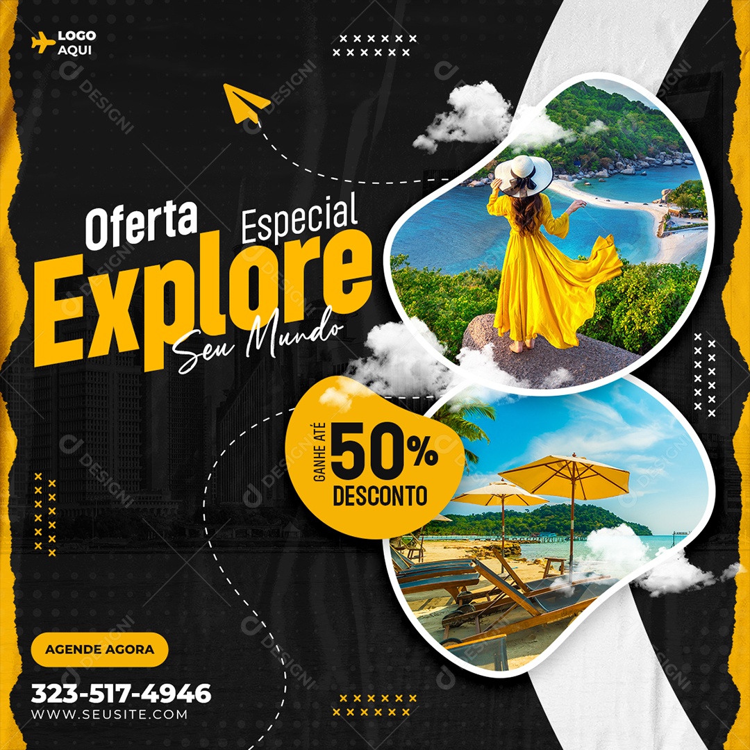 Social Media Oferta Especial Explore Seu Mundo PSD Editável